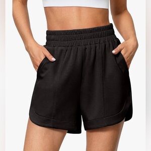 Luvamia | Black High Waisted Elastic Athletic Shorts with Pockets | Size M NWOT